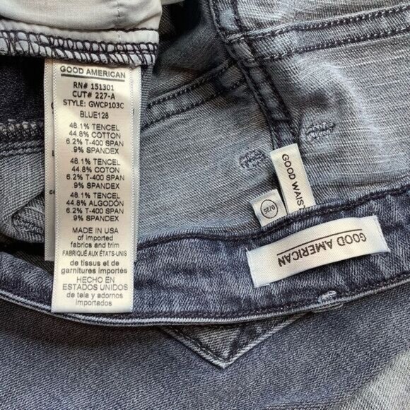 Good American Good Waist 0/25 Two Toned Side Panel Jeans - Picture 6 of 7
